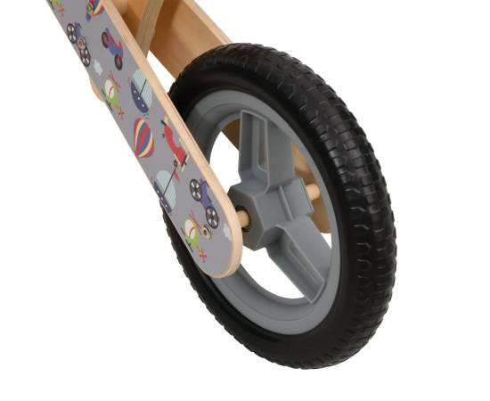 Bicicletă de echilibru pentru copii, imprimeu și gri, 9 image