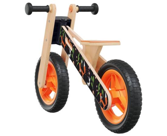 Bicicletă de echilibru pentru copii, imprimeu și portocaliu, 5 image