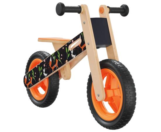 Bicicletă de echilibru pentru copii, imprimeu și portocaliu, 2 image