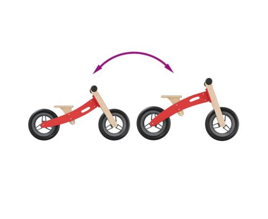 Bicicletă de echilibru pentru copii, roșu, 9 image