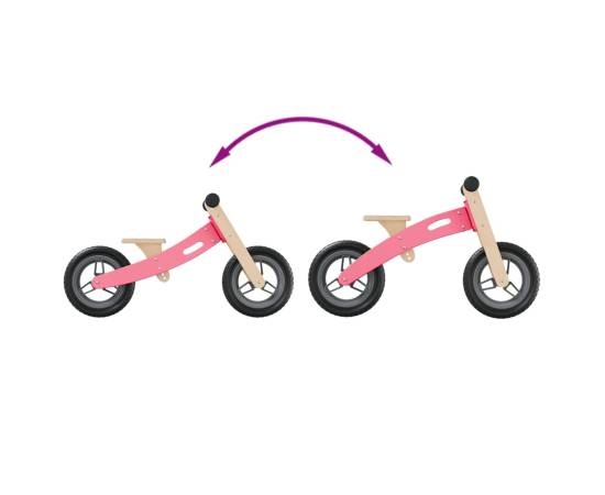 Bicicletă de echilibru pentru copii, roz, 9 image
