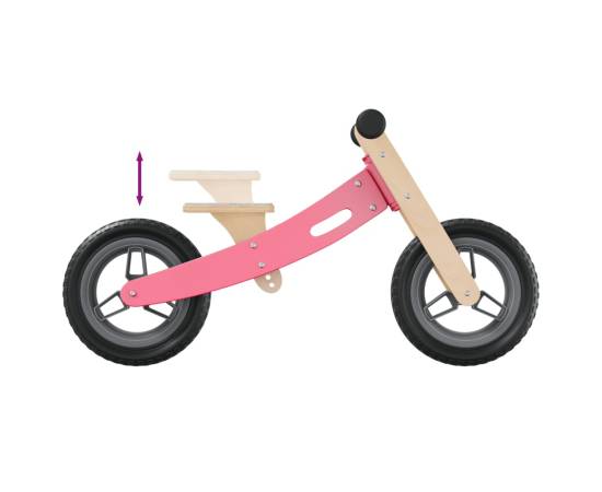 Bicicletă de echilibru pentru copii, roz, 10 image