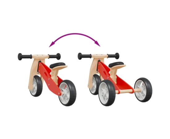 Bicicletă de echilibru pentru copii 2 în 1, roșu, 9 image