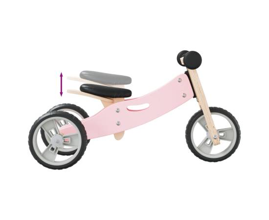 Bicicletă de echilibru pentru copii 2 în 1, roz, 10 image