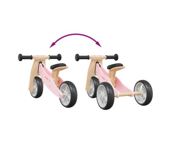 Bicicletă de echilibru pentru copii 2 în 1, roz, 9 image