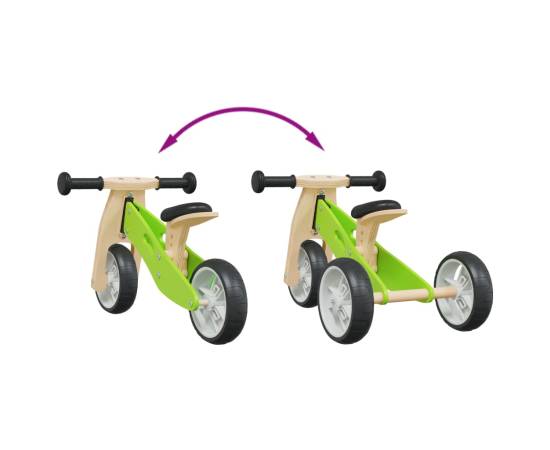 Bicicletă de echilibru pentru copii 2 în 1, verde, 9 image