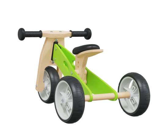 Bicicletă de echilibru pentru copii 2 în 1, verde, 7 image
