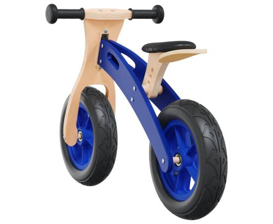 Bicicletă echilibru de copii, cauciucuri pneumatice, albastru, 7 image