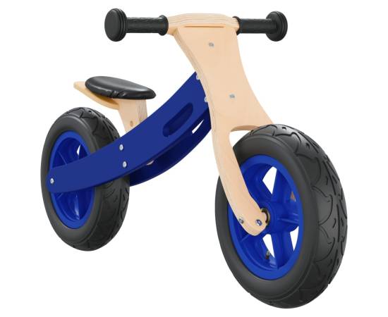 Bicicletă echilibru de copii, cauciucuri pneumatice, albastru, 4 image