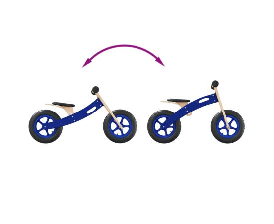 Bicicletă echilibru de copii, cauciucuri pneumatice, albastru, 9 image