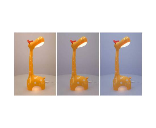 Lampa de birou, jumi, model girafa, lumina led reglabila, galben, 10x25x40 cm, 4 image