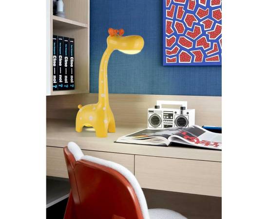 Lampa de birou, jumi, model girafa, lumina led reglabila, galben, 10x25x40 cm, 5 image