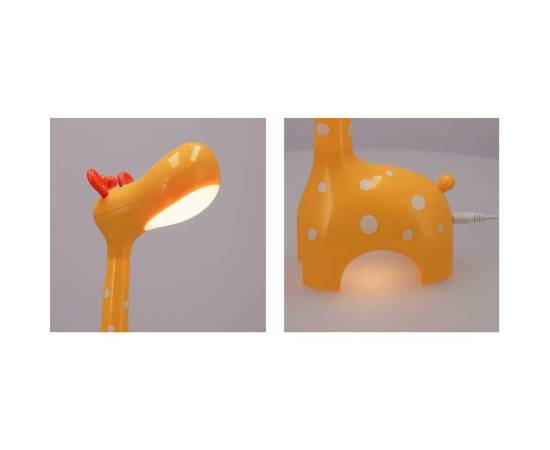 Lampa de birou, jumi, model girafa, lumina led reglabila, galben, 10x25x40 cm, 2 image