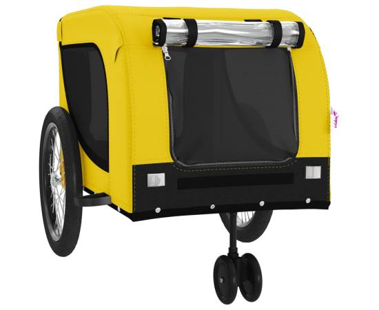 Remorcă bicicletă animale companie, galben/negru, oxford/fier, 4 image