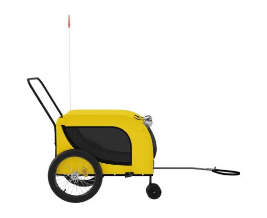 Remorcă bicicletă animale companie, galben/negru, oxford/fier, 5 image
