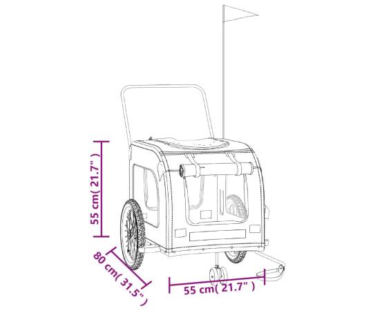 Remorcă bicicletă animale companie, verde/negru, oxford/fier, 11 image