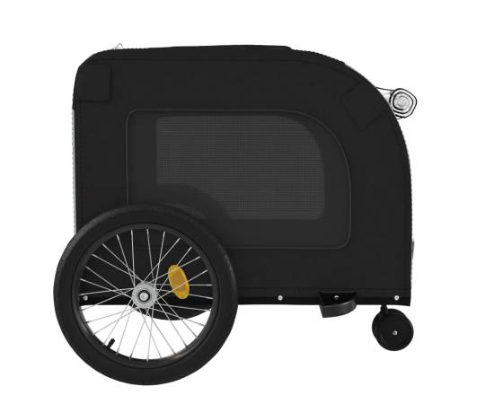 Remorcă bicicletă animale companie gri/negru textil oxford/fier, 7 image