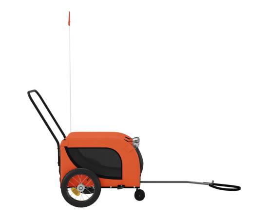 Remorcă bicicletă animale companie portocaliu/negru oxford/fier, 5 image