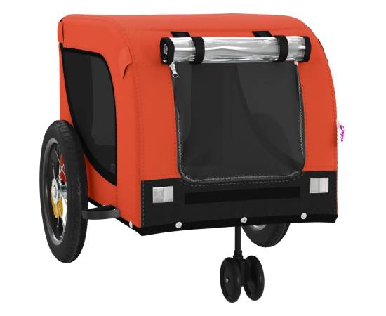 Remorcă bicicletă animale companie portocaliu/negru oxford/fier, 4 image
