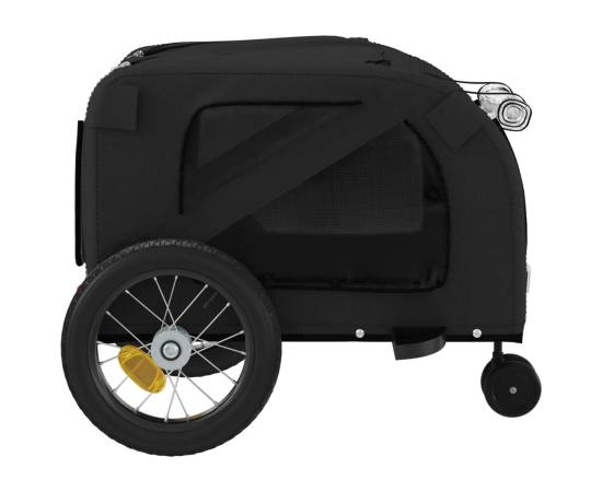 Remorcă de bicicletă pentru câini, negru, textil oxford și fier, 7 image