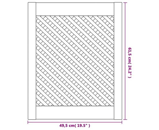 Uși de dulap cu zăbrele 2 buc. 49,5x61,5 cm, lemn masiv de pin, 6 image