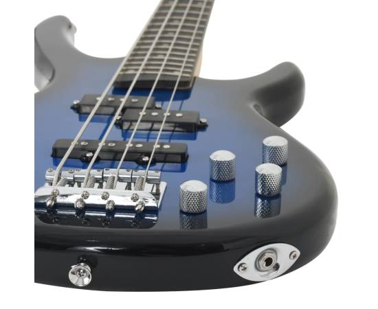 Chitara bass electrică începători, husă, albastru/negru 4/4 46", 7 image