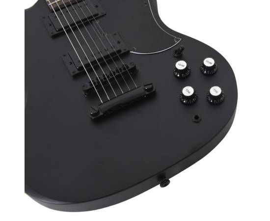Chitara electrică de începători, cu husă, negru, 4/4 39", 7 image
