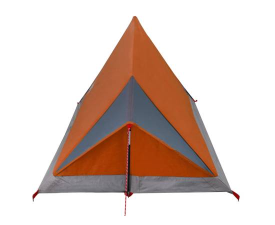 Cort camping 2 pers. gri/portocaliu 200x120x88/62cm tafta 185t, 8 image