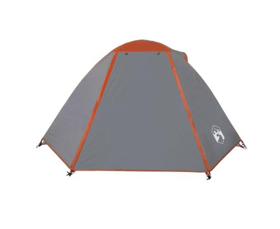 Cort camping 2 persoane gri/portocaliu 224x248x118cm tafta 185t, 6 image