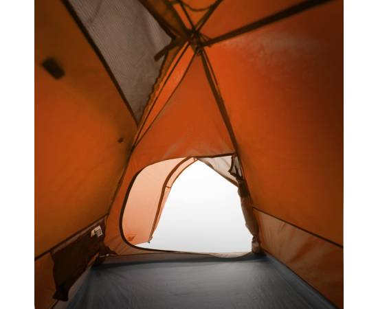 Cort camping 2 persoane gri/portocaliu 254x135x112cm tafta 185t, 10 image