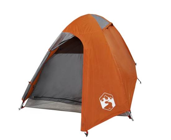 Cort camping 2 persoane gri/portocaliu 254x135x112cm tafta 185t, 4 image