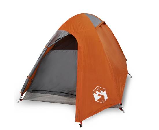Cort camping 2 persoane gri/portocaliu 254x135x112cm tafta 185t, 2 image