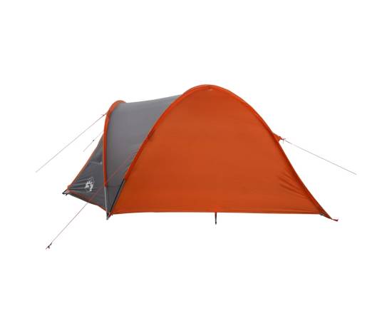Cort camping 4 persoane gri/portocaliu 300x250x132cm tafta 185t, 7 image