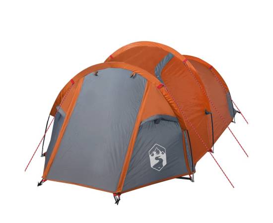 Cort camping 4 persoane gri/portocaliu 360x135x105cm tafta 185t, 5 image