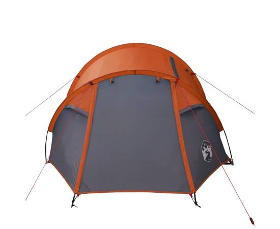 Cort camping 4 persoane gri/portocaliu 360x135x105cm tafta 185t, 7 image