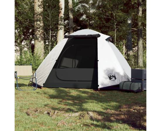 Cort de camping 2 persoane, alb, 224x248x118 cm, tafta 185t, 3 image