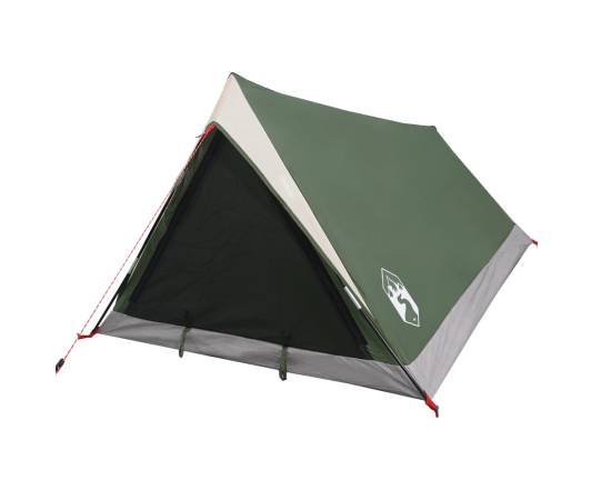 Cort de camping 2 persoane, verde, 200x120x88/62 cm, tafta 185t, 4 image