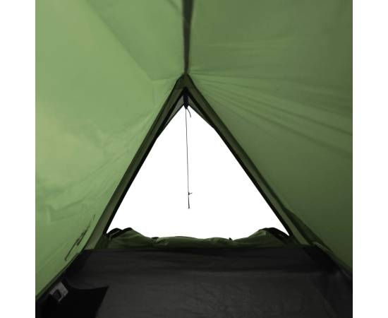 Cort de camping 2 persoane, verde, 200x120x88/62 cm, tafta 185t, 9 image