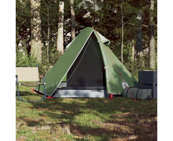 Cort de camping 2 persoane, verde, 267x154x117 cm, tafta 185t, 3 image