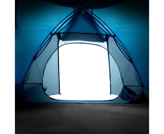 Cort de camping 2 persoane albastru, 224x248x118 cm, tafta 185t, 11 image