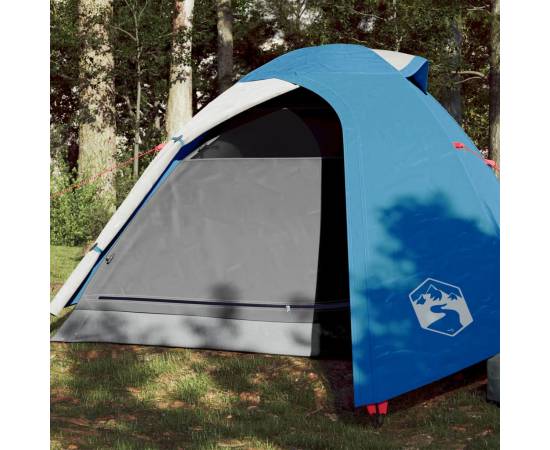Cort de camping 2 persoane albastru, 264x210x125 cm, tafta 185t