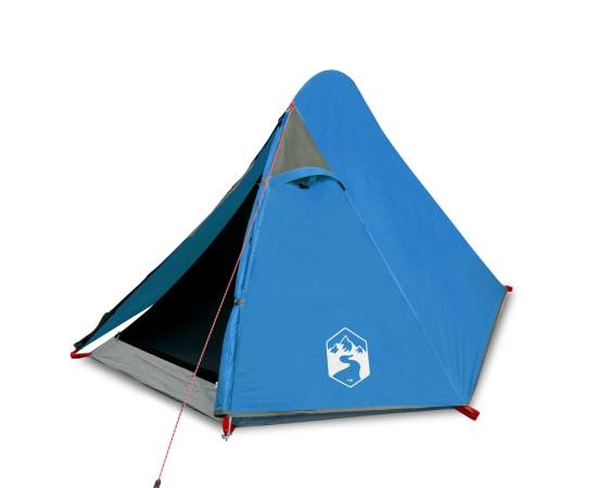 Cort de camping 2 persoane albastru, 267x154x117 cm, tafta 185t, 2 image