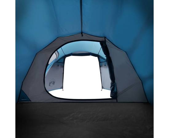 Cort de camping 3 persoane albastru, 370x185x116 cm, tafta 185t, 9 image