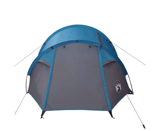 Cort de camping 4 persoane albastru, 360x135x105 cm, tafta 185t, 6 image