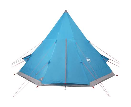Cort de camping 4 persoane albastru, 367x367x259 cm, tafta 185t, 6 image