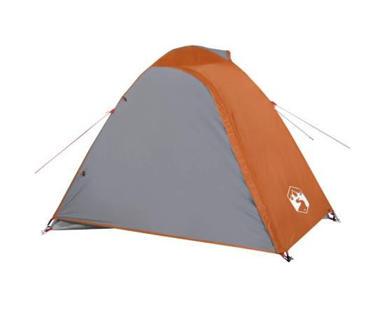 Cort camping 2 persoane gri/portocaliu 264x210x125cm tafta 185t, 6 image