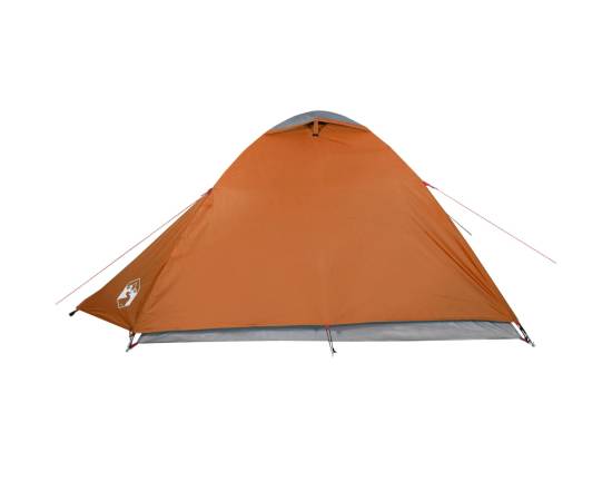 Cort camping 2 persoane gri/portocaliu 264x210x125cm tafta 185t, 7 image