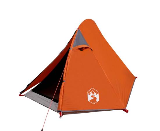 Cort camping 2 persoane gri/portocaliu 267x154x117cm tafta 185t, 4 image