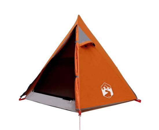 Cort camping 2 persoane gri/portocaliu 267x154x117cm tafta 185t, 5 image