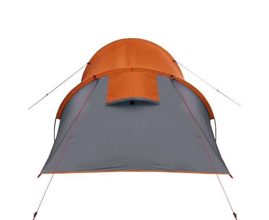 Cort camping 3 persoane gri/portocaliu 370x185x116cm tafta 185t, 9 image